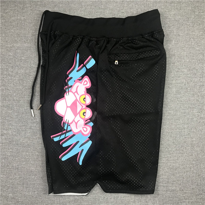 Men's Miami Heat Pink Panther Black Basketball Shorts1