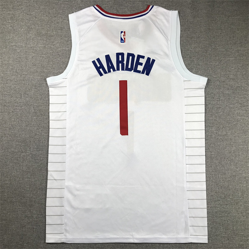 Men's LA Clippers James Harden #1 White Swingman Jersey1 - Association Edition