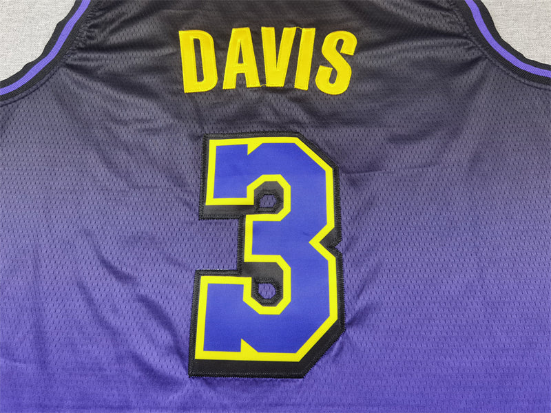 Men's Los Angeles Lakers Anthony Davis #3 Purple 2024/25 Swingman Jersey1 - City Edition