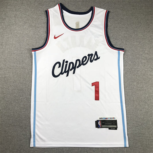 Men's LA Clippers James Harden #1 White Swingman Player Jersey1