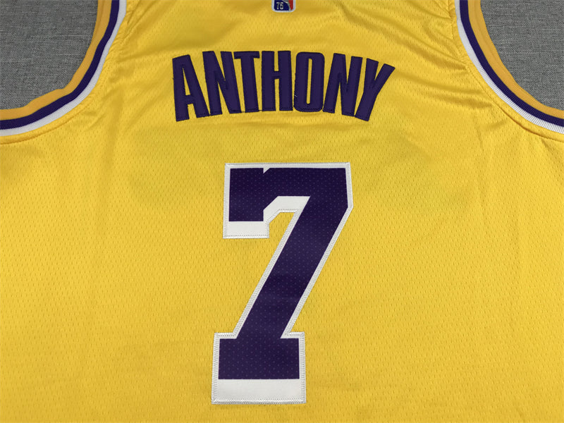 Men's Los Angeles Lakers Carmelo Anthony Gold 2021/22 Fast Break Replica Jersey1