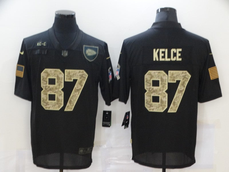 Men's Kansas City Chiefs #87 Travis Kelce Black Player Game Jersey1
