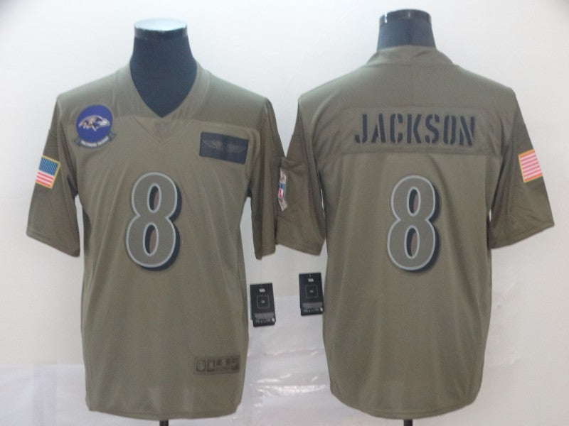 Men's Baltimore Ravens #8 Lamar Jackson Brown Jersey1