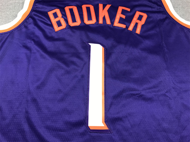 Men's Phoenix Suns Devin Booker #1 Purple 2023/24 Fast Break Replica Jersey1 - Icon Edition