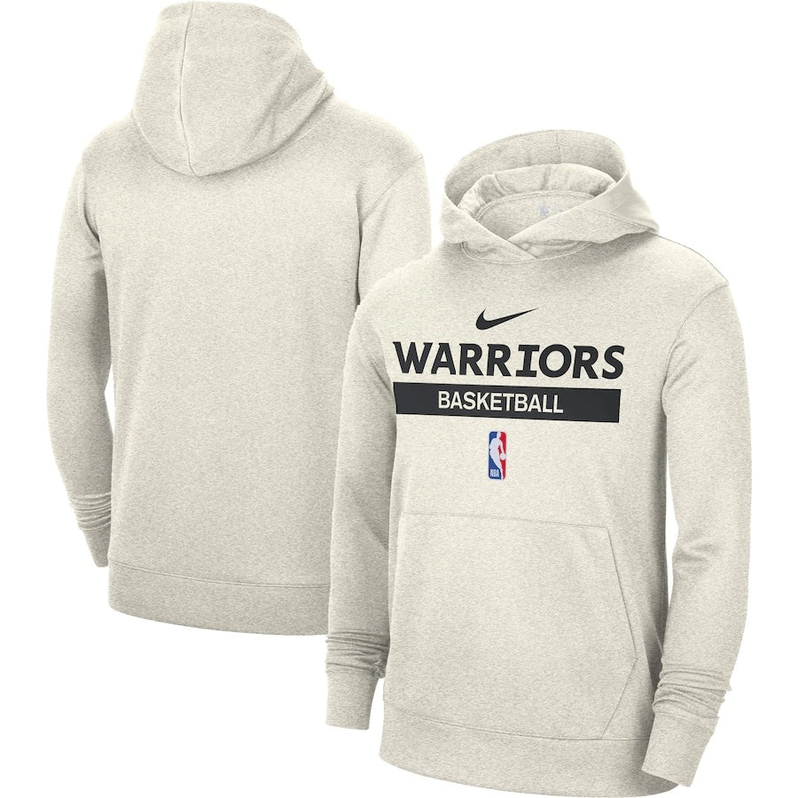 Men's Golden State Warriors Cream 2022/23 Spotlight On-Court Practice Performance Pullover Hoodie