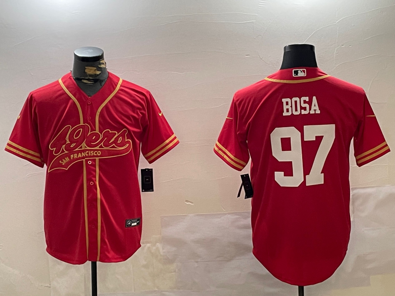 Men's San Francisco 49ers Nick Bosa #97 Scarlet Team Game Jersey1