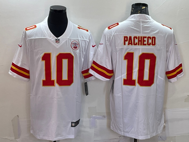 Men's Kansas City Chiefs Isiah Pacheco #10 White Game Jersey1