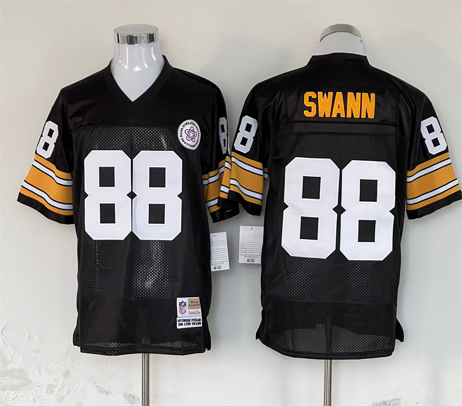 Men's Pittsburgh Steelers Lynn Swann Mitchell & Ness Black Legacy Replica Jersey1