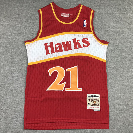 Men's Atlanta Hawks Dominique Wilkins 1986-87 Red Hardwood Classics Swingman Jersey1