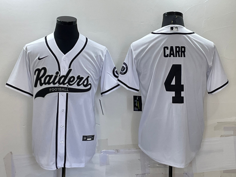 Men's Las Vegas Raiders Derek Carr #4 White Game Jersey1 Joint Edition
