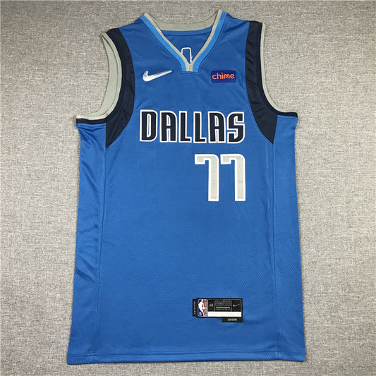 Men's Dallas Mavericks Luka Doncic #77 NBA Blue Replica Jersey1