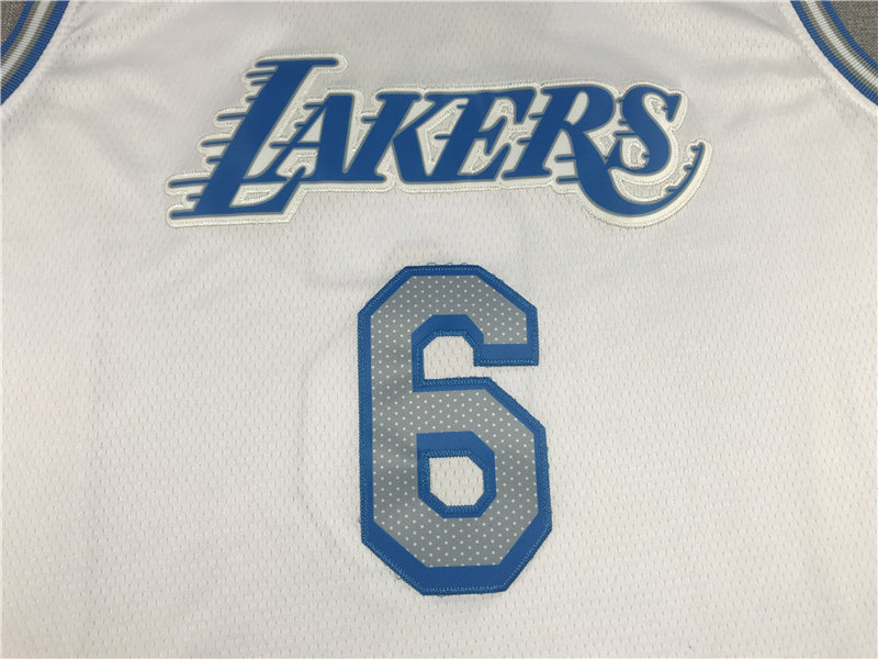Men's Los Angeles Lakers LeBron James White 2020/21 Swingman Jersey1 City Edition
