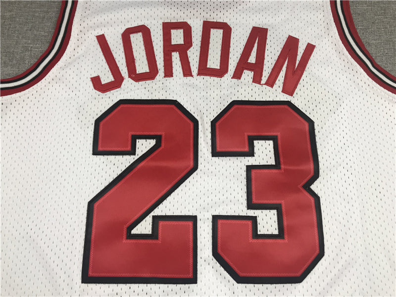 Men's Chicago Bulls Michael Jordan White 1984-85 Hardwood Classics Jersey1