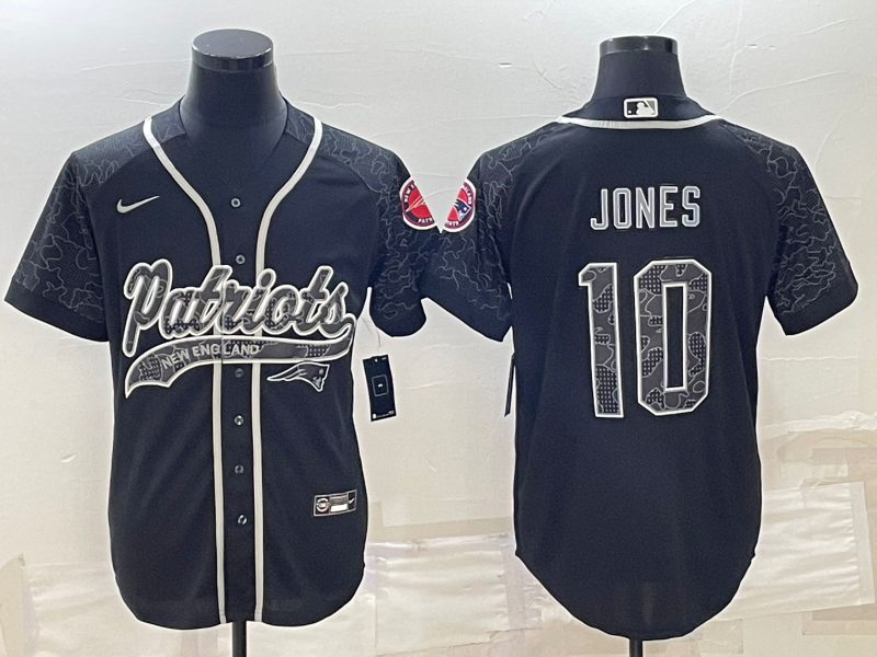 Men's New England Patriots Mac Jones #10 Black RFLCTV Limited Jersey1 Joint Edition