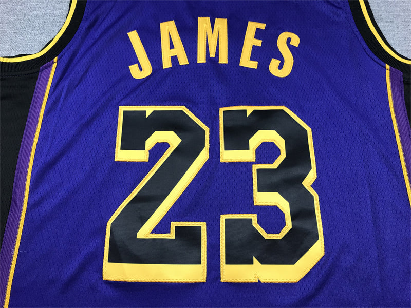 Men's Los Angeles Lakers LeBron James #23 Purple Swingman Jersey1 - Statement Edition