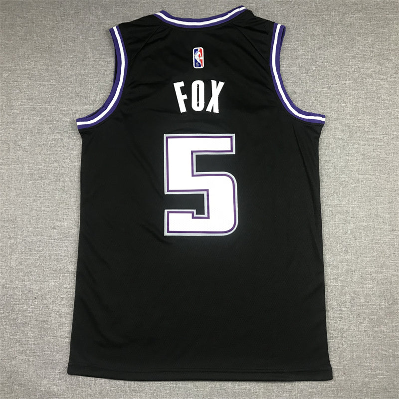 Men's Sacramento Kings De'Aaron Fox Black Fast Break Replica Jersey1 City Edition