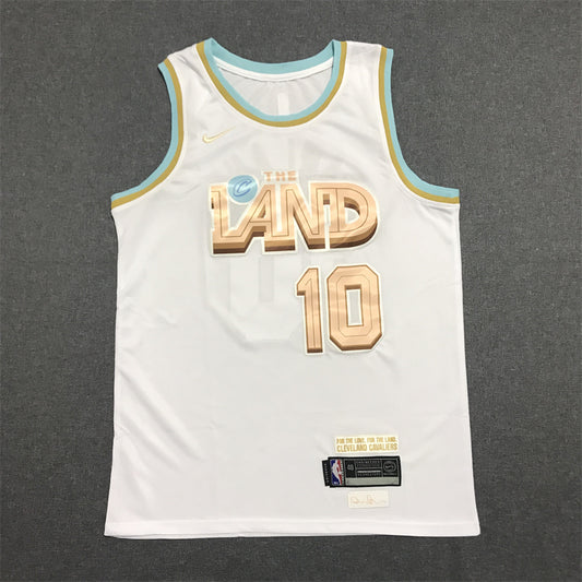Men's Cleveland Cavaliers Darius Garland #10 White Swingman Jersey1 - City Edition