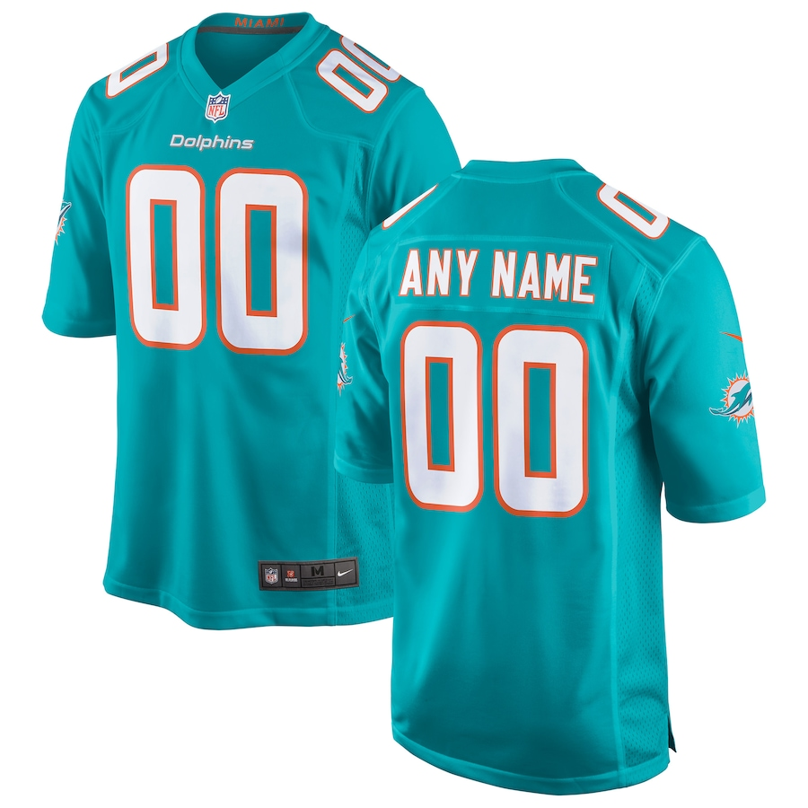 Custom Miami Dolphins Aqua Game Jersey1