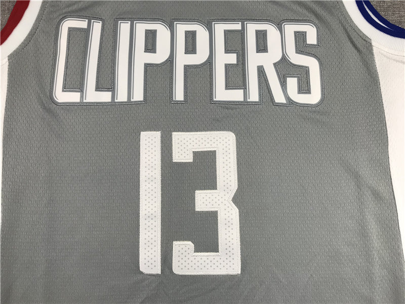Men's LA Clippers Paul George Gray 2020/21 Swingman Jersey1 - Earned Edition