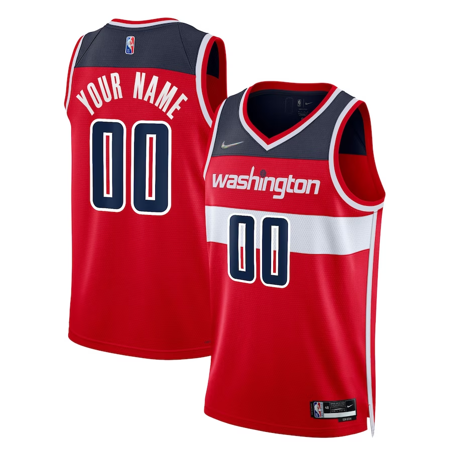 Men's Washington Wizards Red 2021/22 Diamond Swingman Custom Jersey1 - Icon Edition
