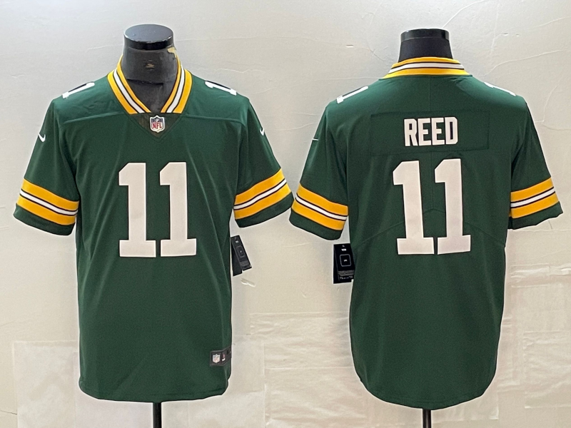 Men's Green Bay Packers Jayden Reed #11 Green Game Jersey1