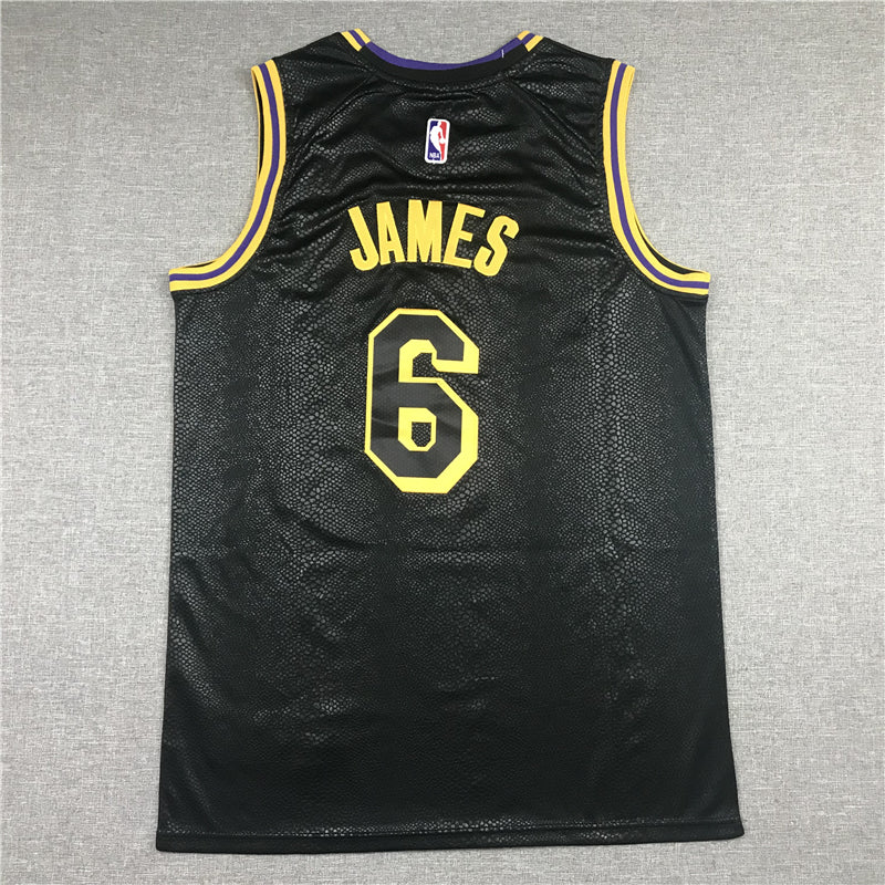 Men's Los Angeles Lakers LeBron James #6 NBA Black Jersey1