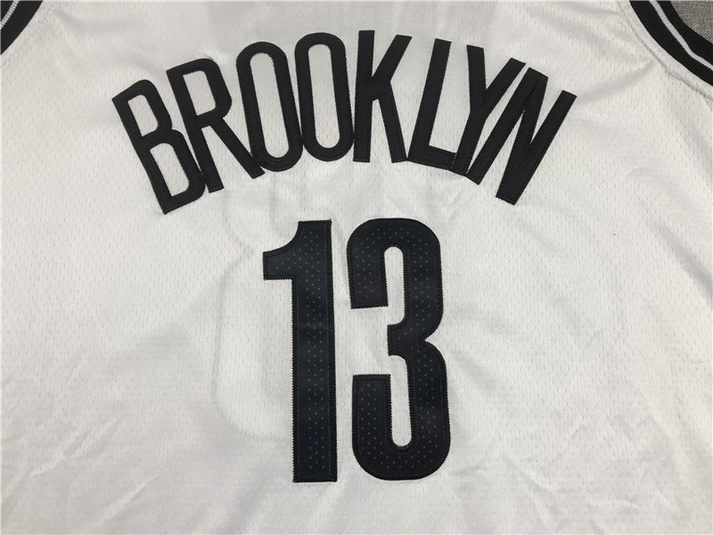 Men's Brooklyn Nets James Harden White 2020/21 Fast Break Replica Jersey1