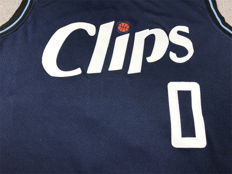 Men's LA Clippers Russell Westbrook #0 Navy 2023/24 Swingman Jersey1 - City Edition