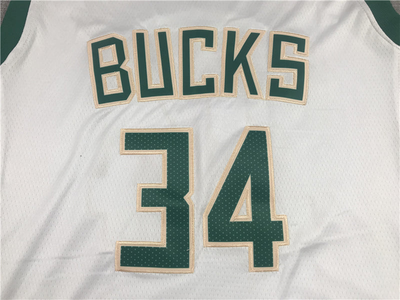 Men's Milwaukee Bucks Giannis Antetokounmpo #34 NBA White Player Jersey1
