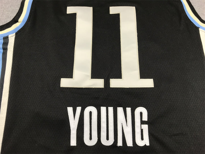 Men's Atlanta Hawks Trae Young #11 Black 2023/24 Swingman Jersey1 - City Edition
