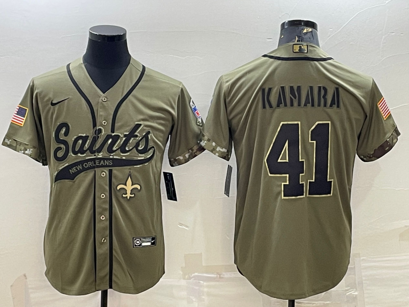 Men's New Orleans Saints Alvin Kamara #41 Olive 2022 Salute To Service Retired Player Limited Jersey1 Joint Edition