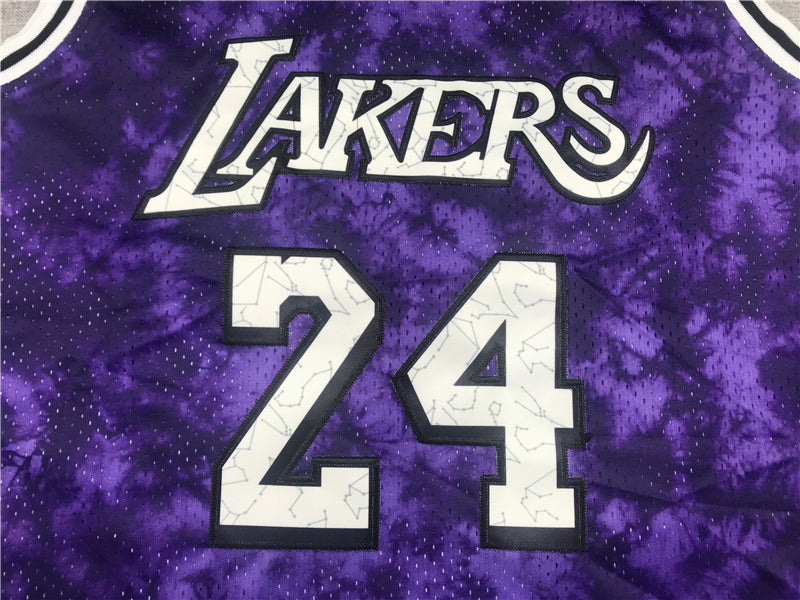 Men's Los Angeles Lakers Kobe Bryant #24 Purple Galaxy Swingman Jersey1