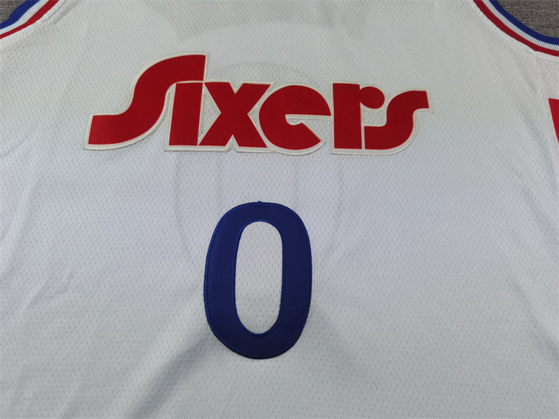 Men's Philadelphia 76ers Tyrese Maxey #0 White 2024/25 Swingman Player Jersey1 - City Edition