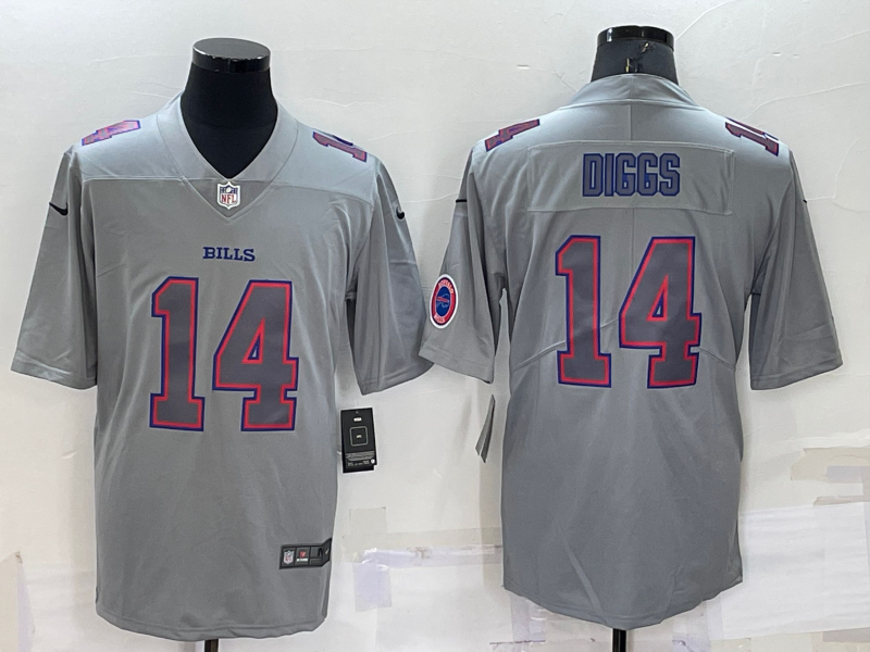 Men's Buffalo Bills Stefon Diggs #14 Gray Atmosphere Fashion Game Jersey1