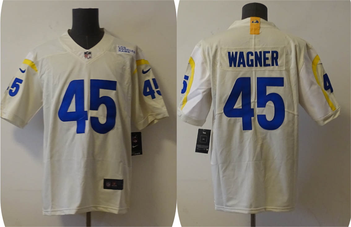 Men's Los Angeles Rams Bobby Wagner #45 Beige Game Jersey1