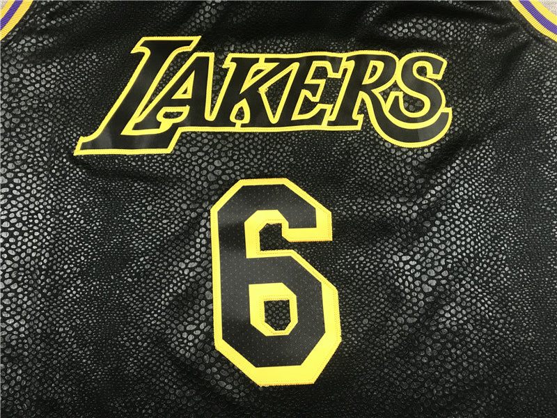 Men's Los Angeles Lakers LeBron James #6 NBA Black Jersey1