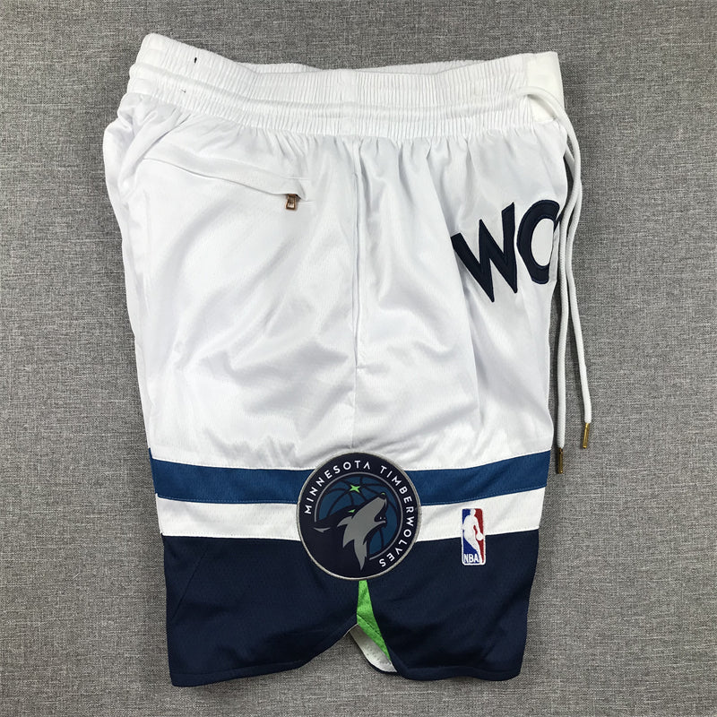 Men's Minnesota Timberwolves White Association Edition Pocket Shorts1
