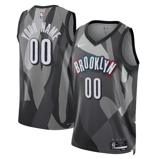 Men's Brooklyn Nets Gray 2024/25 Custom Swingman Jersey1 - City Edition