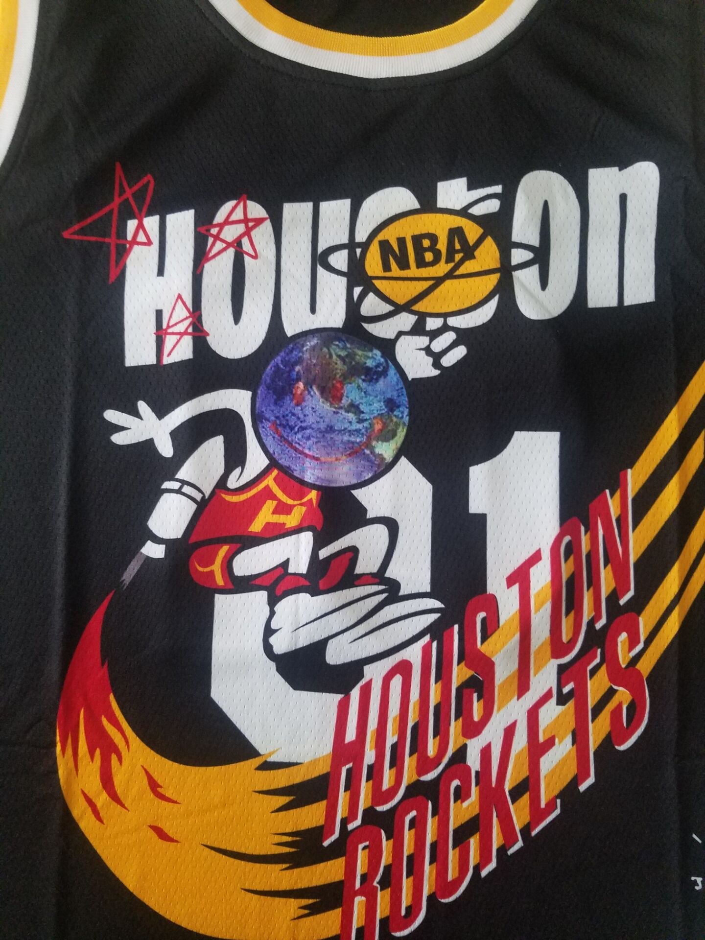 Men's Houston Rockets #01 NBA Black Classics Jersey1 - Joint Edition