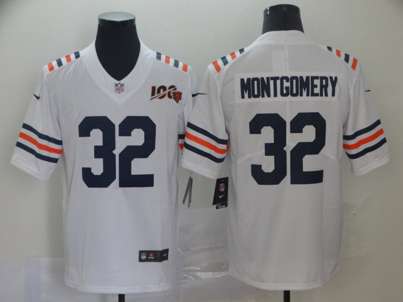 Men's Chicago Bears David Montgomery #32 White Game Jersey1