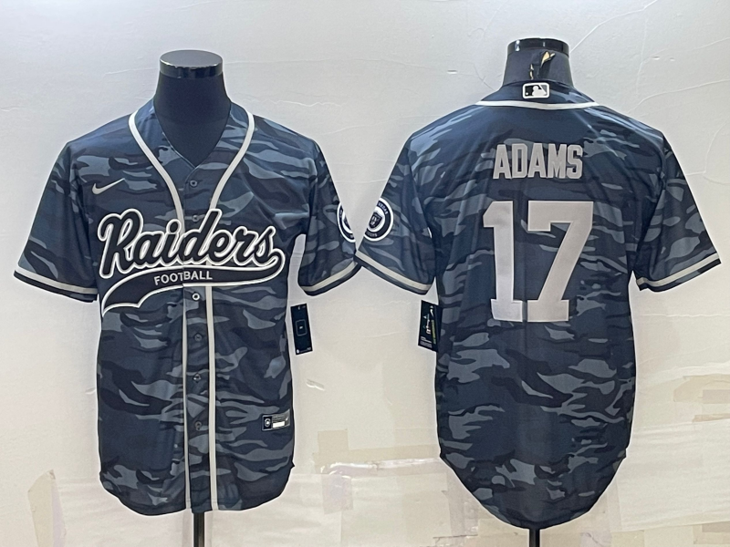 Men's Las Vegas Raiders Davante Adams #17 Grey Camouflage Game Jersey1 Joint Edition
