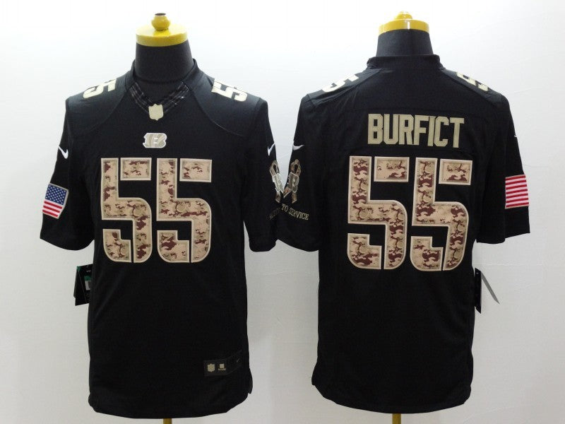 Men's Cincinnati Bengals Vontaze Burfict #55 Black Game Player Jersey2