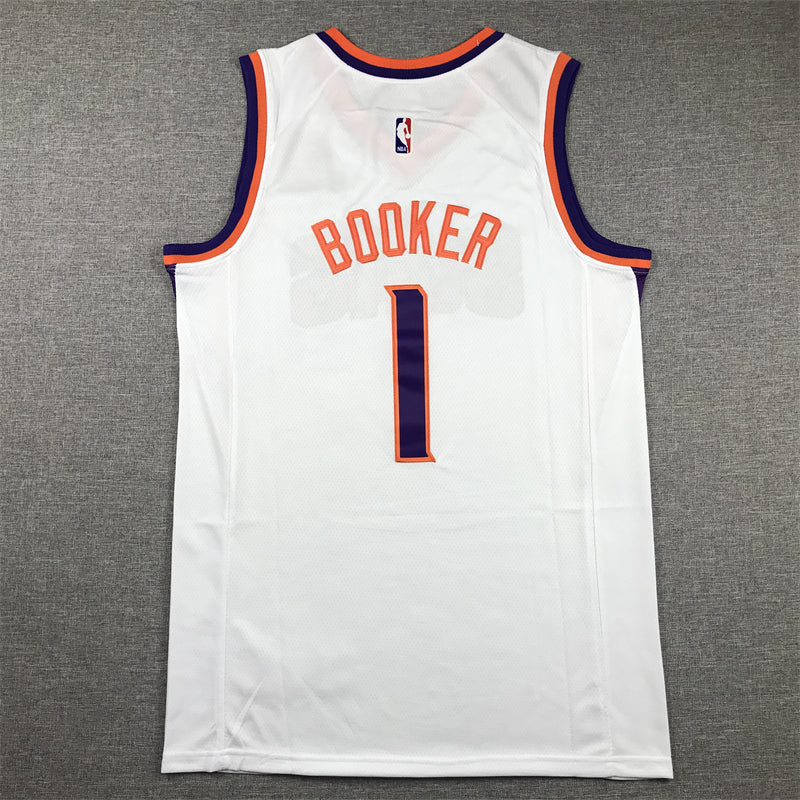 Men's Phoenix Suns Devin Booker #1 White 2022/23 Swingman Jersey1 - Association Edition