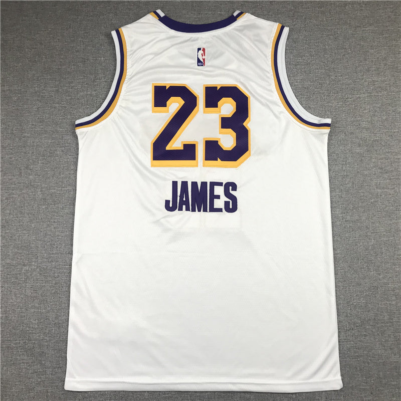 Men's Los Angeles Lakers LeBron James #23 NBA White Swingman Player Jersey1