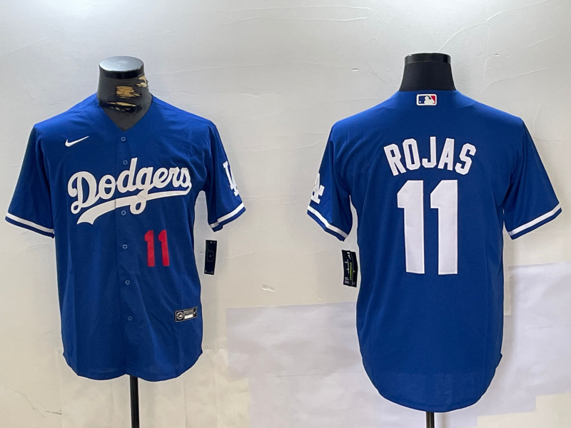 Men's Los Angeles Dodgers Miguel Rojas #11 Blue Replica Player Jersey1