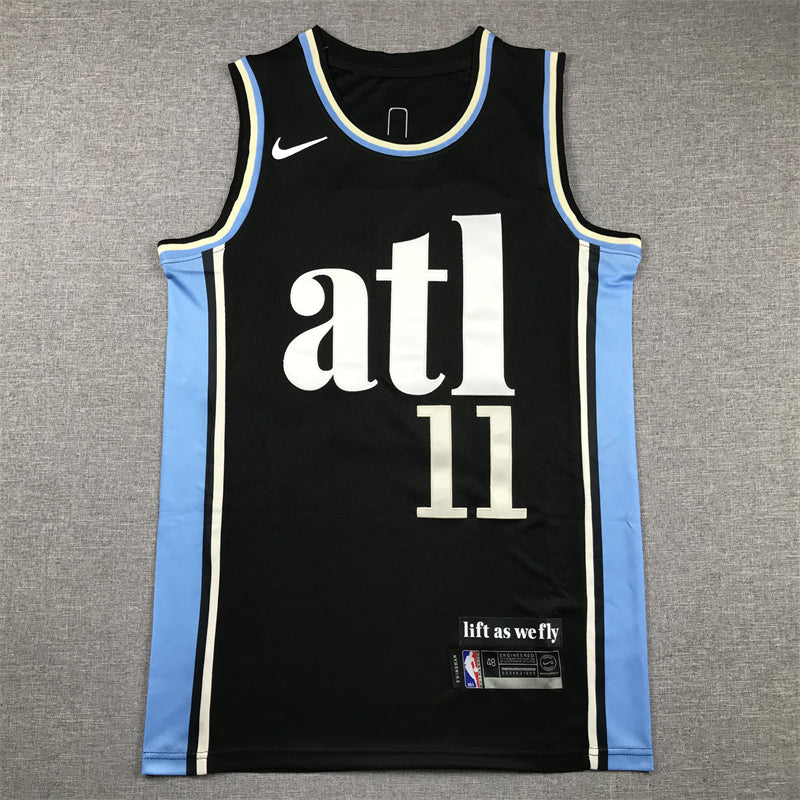 Men's Atlanta Hawks Trae Young #11 Black 2023/24 Swingman Jersey1 - City Edition
