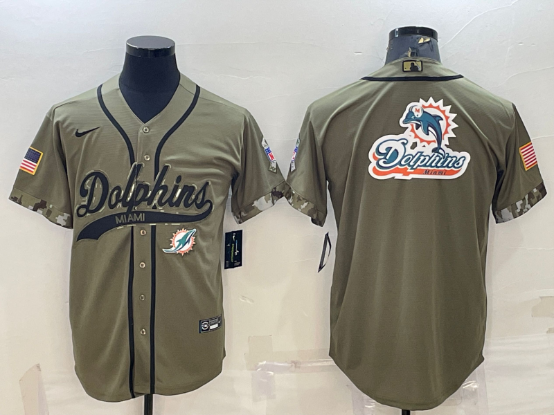 Men's Miami Dolphins Olive 2022 Salute To Service Limited Jersey1
