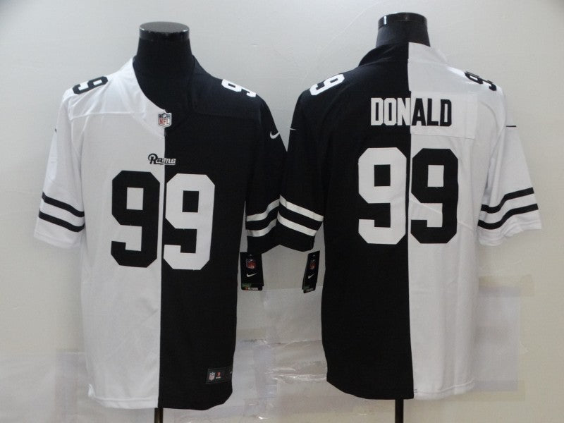 Men's Los Angeles Rams Aaron Donald #99 Black/White Game Jersey1