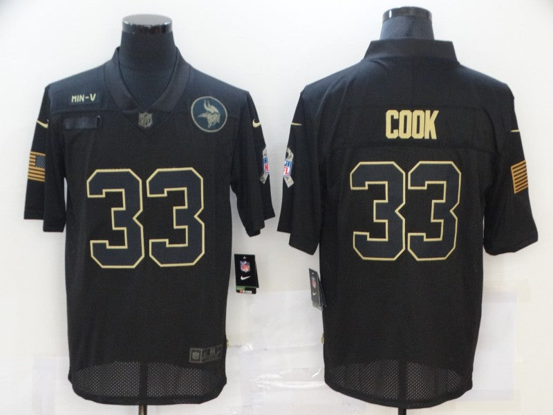Men's Minnesota Vikings Dalvin Cook #33 Black Player Game Jersey1