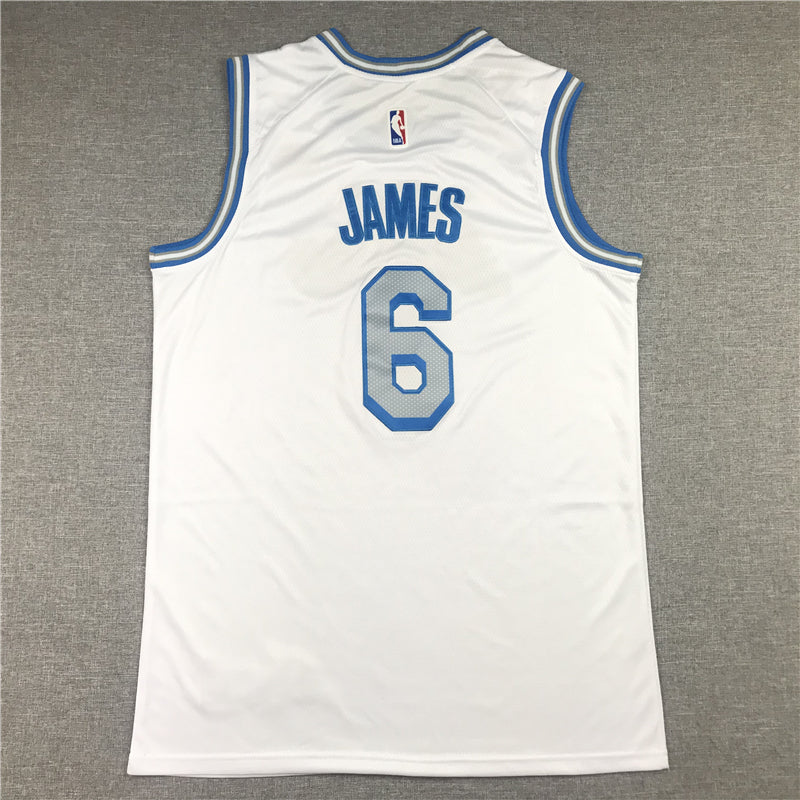 Men's Los Angeles Lakers LeBron James White 2020/21 Swingman Jersey1 City Edition